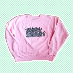 VTG 90s Bassett Walker Free Style Bunny Salute Sweatshirt Sz M
